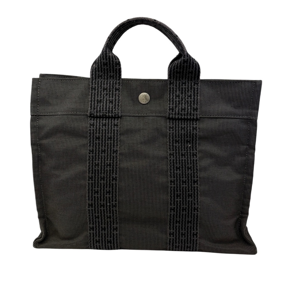 Authentic Hermes Fourre Tout PM Handbag, Gray color canvas